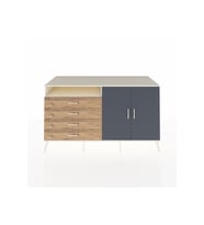 Kronos Konsol 3 Raflı 4 Çekmeceli 2 Kapaklı 176x59x99 Aytaşı-Antrasit/Çam