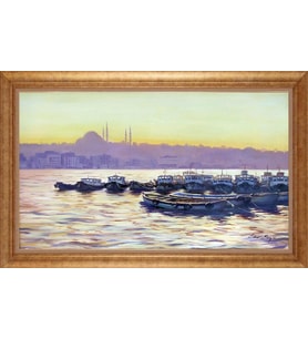 ALTIN ÇERÇEVELİ PASPARTULU TABLO CR1354