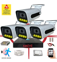 Bises 4 Kameralı Hareket Algılayan 5 MP Lens 4 Warm Led Gece Renkli Gösteren Güvenlik Kamerası Seti BS 784W