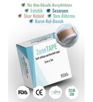 ZoneTAPE Soft Silikon Bant 2cmx3mt -Estetik- Kırışıklık-Mide-Karın Kol Bacak Germe- Sezaryen-Ben Aldırma