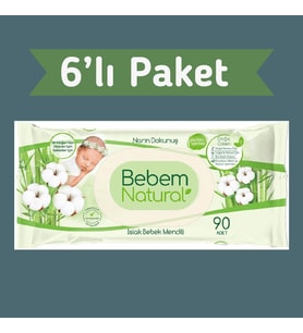 Bebem Natural Islak Havlu Mendil 90x6 540 Yaprak