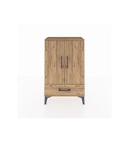Arges Komodin 2 Raflı Tek Çekmeceli 2 Kapaklı 60x30x96 Çam-Çam