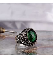 OVAL MODEL 925 AYAR GÜMÜŞ ZİRKON TAŞLI ERKEK YÜZÜK
