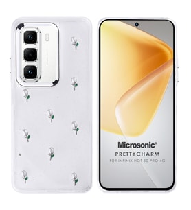 Microsonic Infinix Hot 50 Pro 4G Kılıf PrettyCharm Tulip (Yeşil)