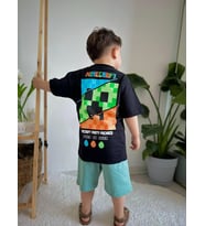 Cg Kids Minecraft Mükemmel Kaliteli Baskı Erkek Çocuk Alt Üst Takım (Turkuaz)