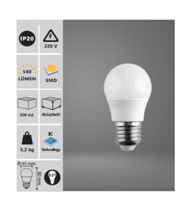6W Top LED Ampul 6500K E27 BEYAZ IŞIK NOAS LED AMPUL