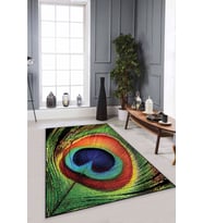 Çok Renkli 3D Üç Boyutlu Kaymaz Tabanlı Dekoratif Halı RV350 - 100 x 160 cm