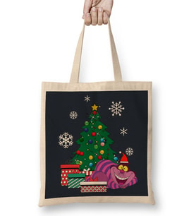 Cheshire Cat Around The Christmas Tree Wonderland Bez Çanta Uzun Saplı