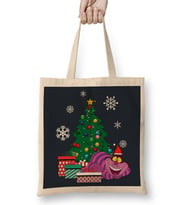 Cheshire Cat Around The Christmas Tree Wonderland Bez Çanta Uzun Saplı