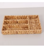 Kaşıklık, Çekmece içi Düzenleyici, Organizer, Hasır Çok Amaçlı Rattan Bambu Saklama 45x25x6cm (Hasır Sarı)