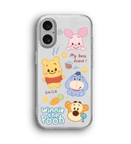 iPhone 16 Uyumlu Winnie The Pooh Desenli Silikon Şeffaf Telefon Kılıfı
