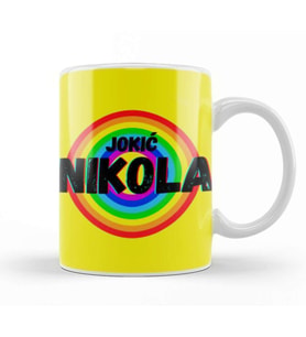 Nikola Jokic   Basketball gifts Vintage Retro Rainbow Quotes For BOYS AND Dad Kupa Bardak Porselen