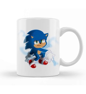 Sonic The Hegdehog Blue Blur Kupa Bardak Porselen
