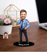 Kişiye Özel Polis Tasarımlı Karikatür Ahşap Biblo Model-5