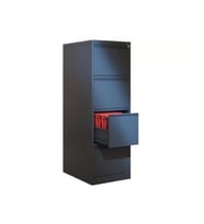 Dört Çekmeceli Siyah Metal Kartoteks Askılı Dosya Dolabı