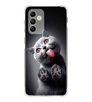 PrintiFy Samsung Galaxy M23 Uyumlu Kedi 2 Baskılı Şeffaf Köşe Korumalı Antişok Kılıf