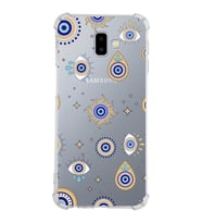PrintiFy Samsung Galaxy J6 Uyumlu Nazar Boncuğu 5 Baskılı Şeffaf Köşe Korumalı Antişok Kılıf