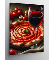 Kanvas Tablo Pizza Ve Şarap