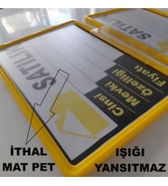 ETİKETLİK FİYATLIK - DAYANIKLI 1MM KALINLIKTA MAT YÜZEY KORUMALI EMLAK ÇERÇEVE 30 ADET