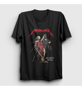 Presmono Unisex Siyah Lady Justice V2 Metallica T-Shirt 435678tt