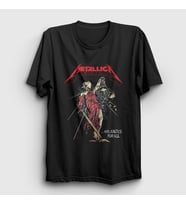 Presmono Unisex Siyah Lady Justice V2 Metallica T-Shirt 435678tt