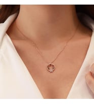 Yıldız Hilal Renkli Zirkon Taşlı Rose Gold Kaplama Gümüş kolye