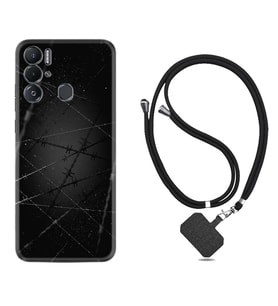 Tecno Pova Neo Kılıf Silikon Boyun Askılı İpli Desenli Silikon Dikenli Tel 1779
