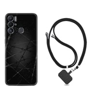 Tecno Pova Neo Kılıf Silikon Boyun Askılı İpli Desenli Silikon Dikenli Tel 1779