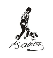 Mustafa Kemal Atatürk Oto Sticker Siyah 25*15 Cm