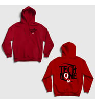 Presmono Unisex Kırmızı Strange Music Tech N9ne Sırt Baskılı Kapüşonlu Sweatshirt 540053tt