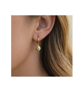 Minimal Mavi Yıldız Figürlü Sallantılı Halka Küpe Piercing (Çok Renkli)