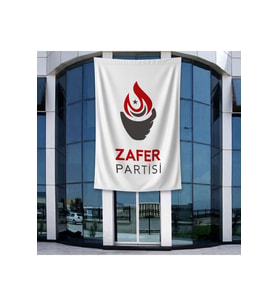 Beyaz Zafer Partisi Bayrağı 140gr Premium Raşel Kumaş 400x600cm