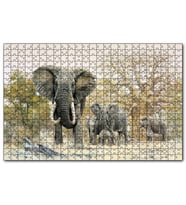Cakapuzzle Ormandaki Fil Gurubu Görseli  Puzzle Yapboz MDF (Ahşap) (120 Parça)