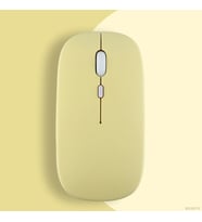 Huawei Tablet Şarj Edilebilir Sessiz Mouse Bluetooth + 2.4Hz Wifi Kablosuz Mouse Fare (Sarı)