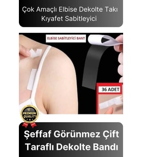 Çok Amaçlı Görünmez Çift Taraflı Dekolte Vücut Yapışkanlı Şeffaf Elbise Sabitleyici Bant 36 Parça