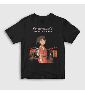 Presmono Unisex Çocuk Siyah Chihiro Ogino Spirited Away T-Shirt 542071tt