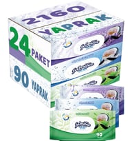 Familia Islak Havlu Mendil 90 Yaprak Karma 24 Lü Set (Lavanta-Mineral-Yeşilin Tazeliği) 2160 Yaprak