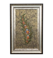 e38 EL İŞÇİLİĞİ ZERENDUD YAPRAK SULUBOYA TABLO 43x66 cm - 6206