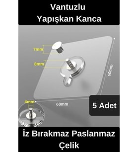 Dayanıklı Yapışkan Kanca İz Bırakmaz 5 Adet