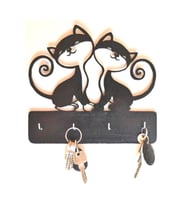 Dekoratif Ahşap Kedi Anahtar Askılığı Anahtar Askısı