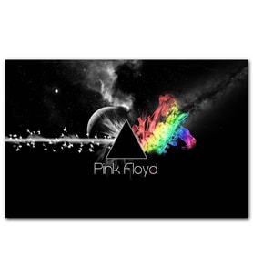 Cakatablo Pink Floyd Gezegen Üçgen Kuşlar ve Renkler MDF Tablo