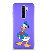 Xiaomi Redmi Note 8 Pro Soft Premier Kapak Donald Duck-C Tasarımlı Silikon Kılıf - Mor (Şeffaf)