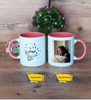 Doğum Günü Hediyesi Kupa Bardak Pembe Fotoğraflı