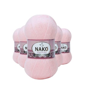 5 Adet Angora Lüks El Örgü İpi Pembe 11502