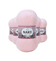 5 Adet Angora Lüks El Örgü İpi Pembe 11502