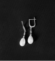 925 Ayar Gümüş Elegance Damla İnci Küpe (Rodyum)