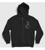 Presmono Unisex Siyah Cover Film interstellar Fermuarlı Kapüşonlu Sweatshirt 245753tt
