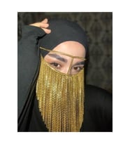 Uzun ve Sık Zincirli Yüz Peçesi Zincirli Peçe (Gümüş)
