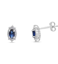 0.70 Karat Safir Pırlanta Küpe