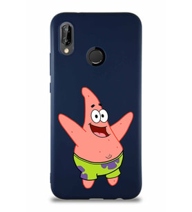 Huawei P20 Lite Soft Premier Kapak Patrick Yıldız Tasarımlı Silikon Kılıf - Lacivert (Şeffaf)